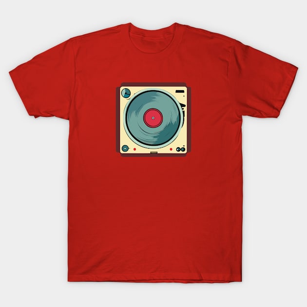 Turntable - Vintage Audio LP Vinyl Record Player design 3 T-Shirt by goingplaces